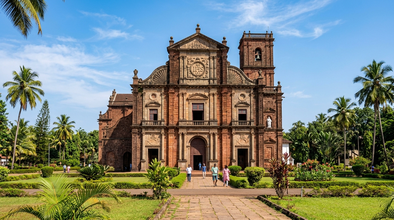 Basilica of Bom Jesus & Se Cathedral view 1